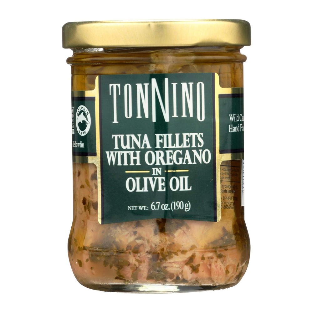 Tonnino Tuna Fillets Oregano Olive Oil 6.7oz 6 Pack Non-GMO Gluten Free