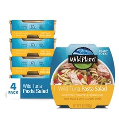 Ready-To-Eat Wild Tuna Pasta Salad With Organic Red Peppers, Tomatoes & Green Ol