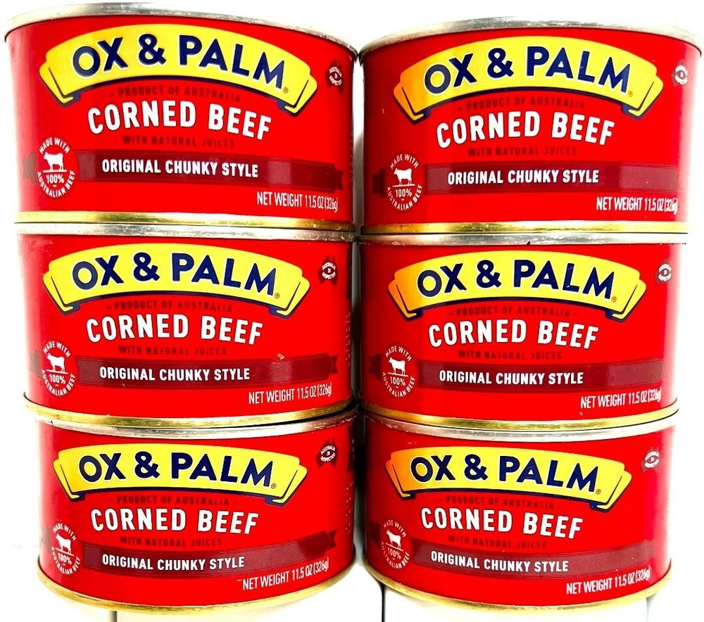 OX & Palm Corned Beef with Juices Original Chunky Style 11.5 oz ( Pack of 6 )