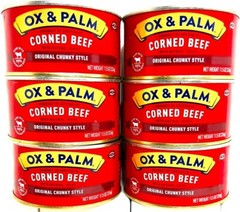 OX & Palm Corned Beef with Juices Original Chunky Style 11.5 oz ( Pack of 6 )