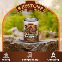 Keystone Meats 14oz Canned Ground Beef – Fully Cooked, Shelf-Stable, 6-Pack, USA