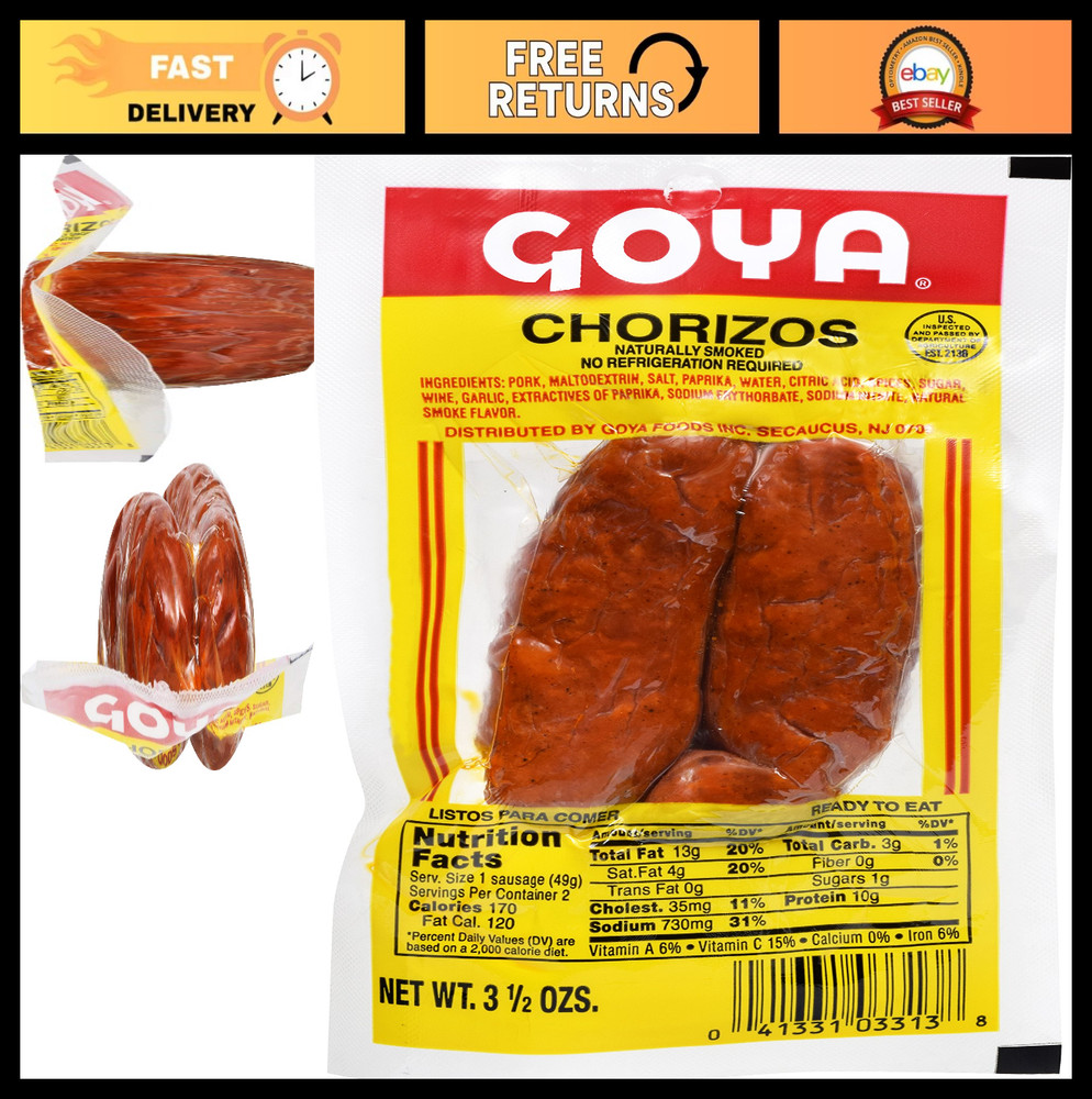 Naturally Smoked Chorizos – Flavorful Sausage, 3.5 oz – Perfect for Tacos & BBQ
