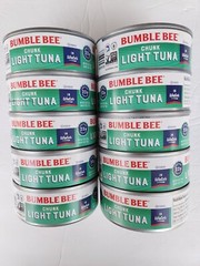 10 CANS BUMBLE BEE CHUNK LIGHT TUNA WILD CAUGHT NET WT 5 OZ EACH
