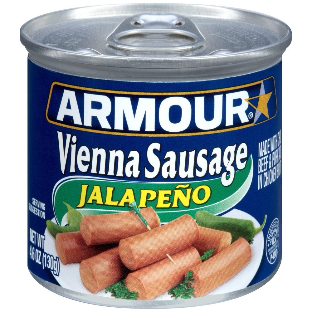 Armour Star Vienna Sausage, Jalapeno🔥Flavored, 4.6 oz (Pack of 24)