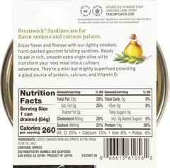 Wild Caught Gourmet Brisling Sardines in Extra Virgin Olive Oil, 4.23 oz Can