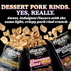 4 Bag Variety Pack of Sweet & Salty Dessert Flavored Pork Rinds 3 oz Variety…