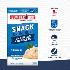 Snack On The Run Protein Pack 8g Original Tuna Salad with Crackers Kit of 12