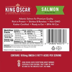 Salmon in Olive Oil Skinless Boneless Canned Fish 4.05 Oz 12 Pack