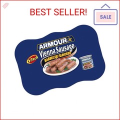Armour Star Vienna Sausage, Barbecue Flavored, Canned Sausage, 4.6 oz (Pack of 6