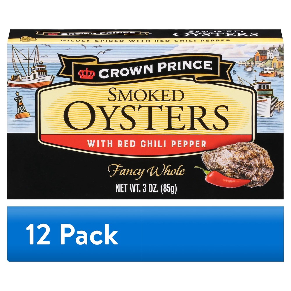 (3 Pack) Smoked Oysters with Red Chili Pepper, 3 Oz Can