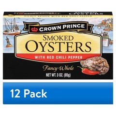 (3 Pack) Smoked Oysters with Red Chili Pepper, 3 Oz Can