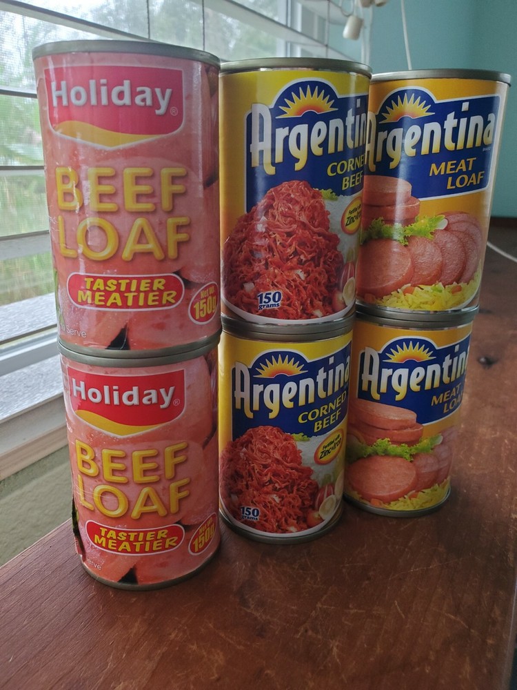 Argentina MEATLOAF & CORNED BEEF & Holiday BEEF LOAF 150g Each NEW! 6 Cans