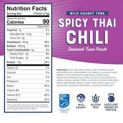 Bumble Bee Spicy Thai Chili Seasoned Tuna, 2.5 oz Pouches (Pack of 12) – Ready t