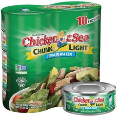 Chicken of the Sea Chunk Light Tuna in Water 5 oz. Can Pack of 10 NEW