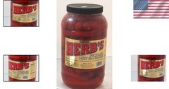 Herb’s RED HOT Pickled Sausages – Spicy 1 Gal. Jar for Parties & Outdoor Fun