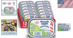 Wild Caught Sardines in Soybean Oil with Hot Green Chilies – 12 x 3.75 oz Cans