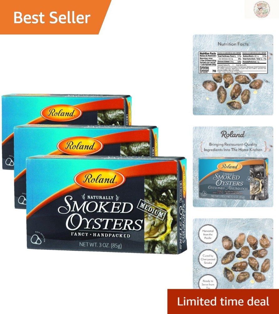 Naturally Smoked Oysters in Oil – 3 Ounce Pack of 3, Loaded with Protein