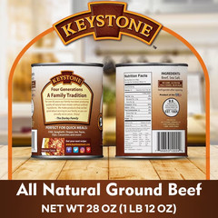 Keystone All natural Ground Beef 28 oz Can, Free Shipping