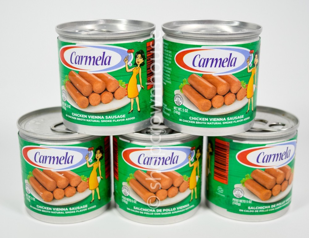 5 Salchichas Carmela CHICKEN Vienna Sausages 5 oz cans 11/19/2028