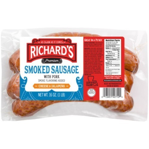 Richard’s Cheese & Jalapeno Sausage 16 Oz (4 Pack)