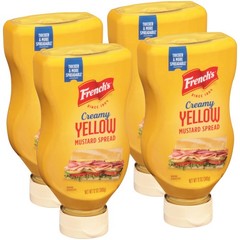 Creamy Yellow Mustard Spread, 12 oz (Pack of 4) – Thick & Creamy Consistency