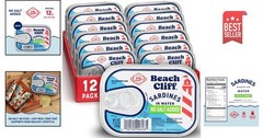 Wild Caught Canned Sardines – Keto Friendly, Ready-to-Eat 3.75 oz x 12