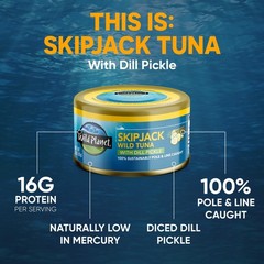 Wild Skipjack Tuna with Dill Pickle Tinned Fish, Canned Tuna, Sustainably Wil…