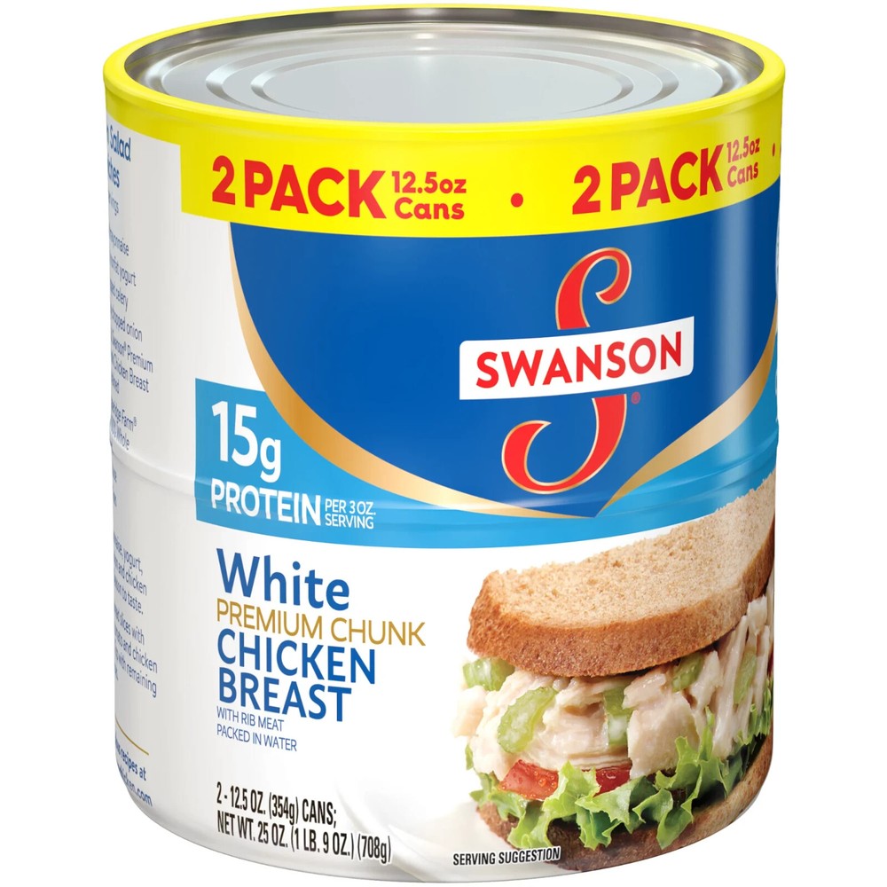 Swanson Premium White Chunk Chicken Breast, 12.5 Oz. Can – PK of 4