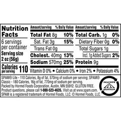 6 Pack Lot of SPAM Lite Less fat Less Sodium Fewer calories 12 Oz Cans