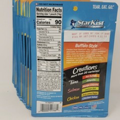 Pack of 12 Starkist Chicken Creations BOLD Buffalo Style Lunch Pouches 2.6oz ea