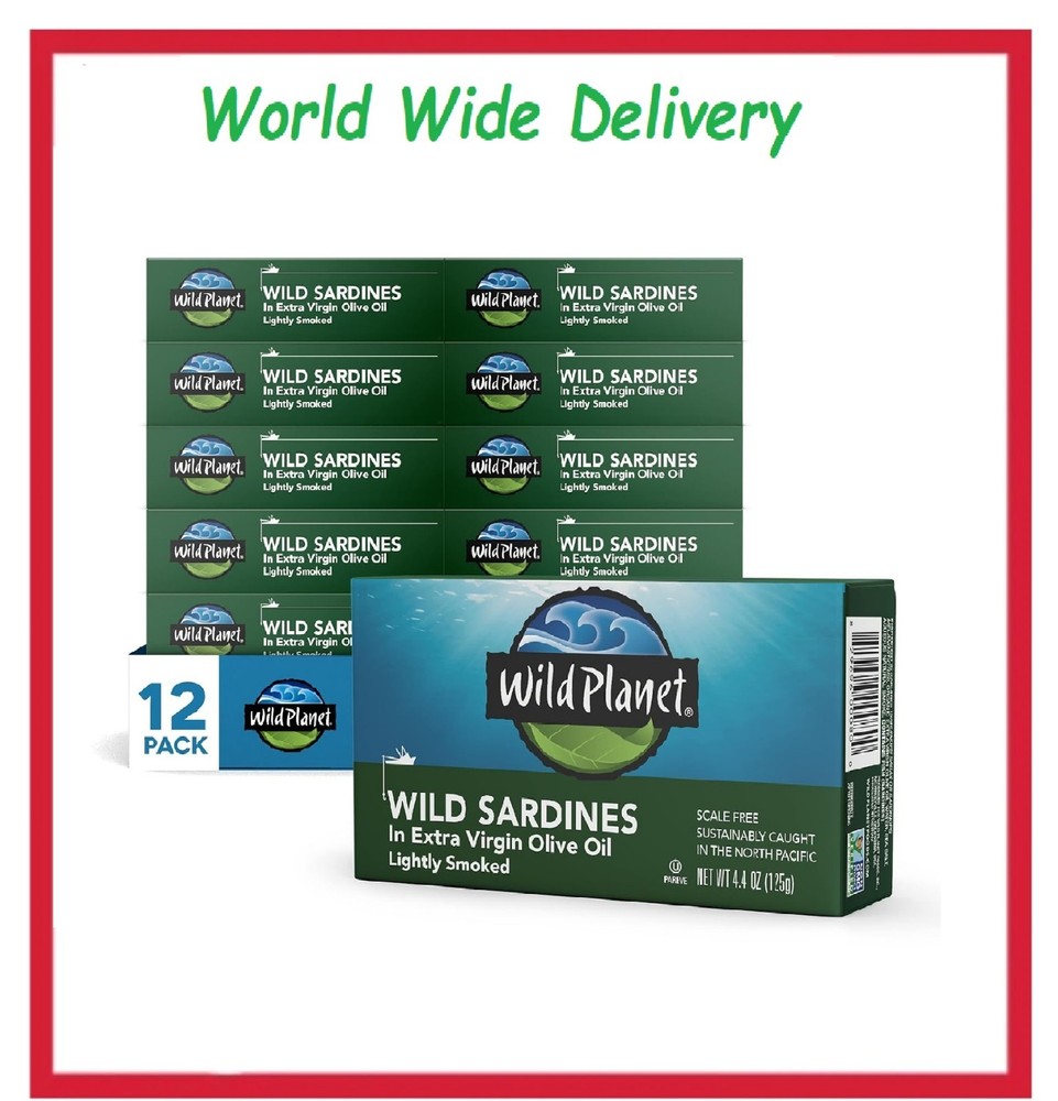 Wild Planet Wild Sardines in Extra Virgin Olive Oil Smoked, 4.4. Oz (Pack of 12)