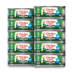 Chicken of the Sea Wild Caught Chunk Light Tuna, 5 Ounce Cans, 10-Count – High P