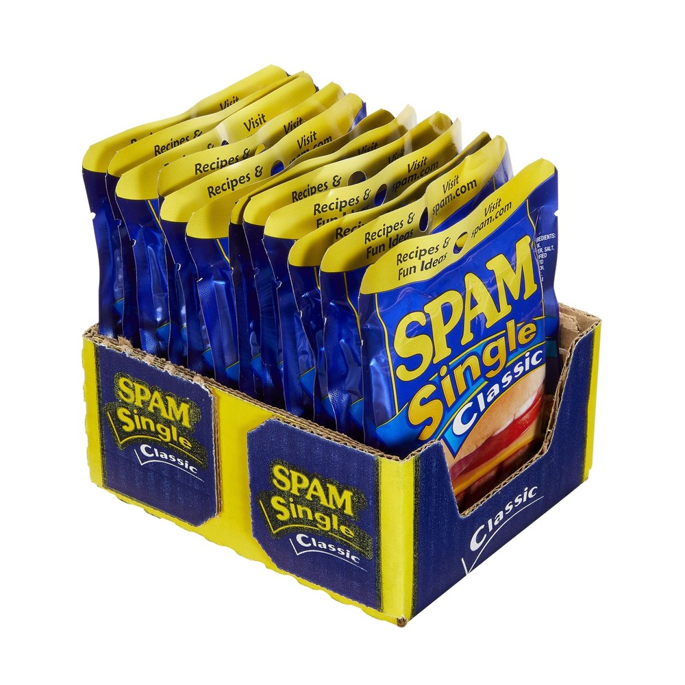 SPAM Classic Single Pouch 2.5 Ounce 12 Pack Fully Cooked Pork and Ham 9g of P…