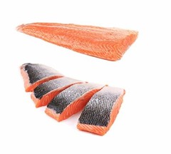 Whole Fresh Natural Atlantic Salmon Fillet -Skin On, Vacuum Packed, 100% Natural