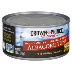 Crown Prince Natural Solid White Albacore Tuna in Spring Water, No Salt Added…