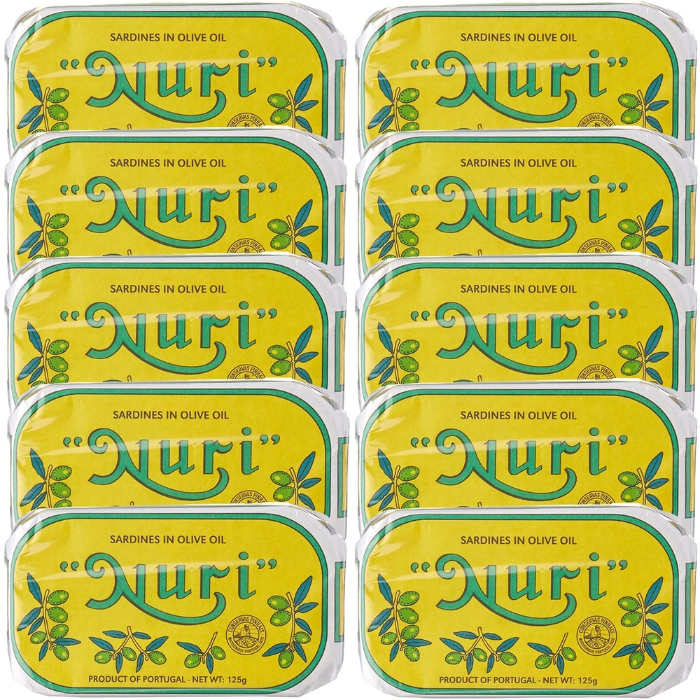 NURI Portuguese Sardines in Olive Oil 10 Pack 4.4 oz cans