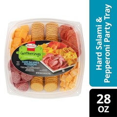 Hard Salami and Pepperoni Party Tray 28 oz, Meat and Cheese Platter for