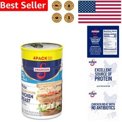Chunk Chicken Breast Canned 4.5 Oz Pack of 4 Swanson White Chicken