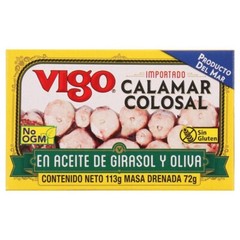 Vigo Jumbo Squid in Sun and Olive Oil (3 Pack X 4 oz Can) Free Priority Shipping
