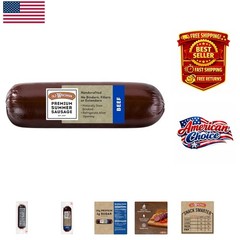 8oz Handcrafted Beef Summer Sausage – Naturally Smoked, Perfect for Charcuterie