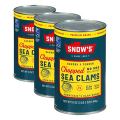 Chopped Sea Clams in Clam Juice, 51 Oz Can – Premium Grade Wild Caught Gourmet S