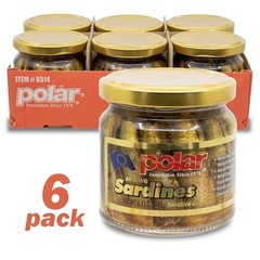 MW Polar Naturally Alder Wood Smoked Brisling Sardines 6.5 Ounce (Pack of 6)
