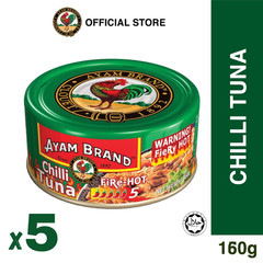 x5 Ayam Brand Fire Hot Chilli Tuna 160g Level 5 Spicy Canned Tuna HALAL Malaysia