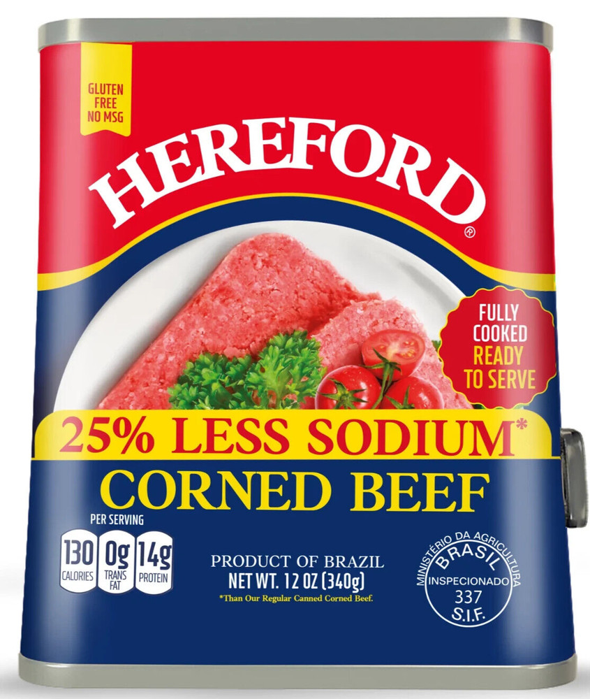 HereFord 25% Less Sodium Corned Beef 12 oz ( Pack of 6 )~ 6/2028