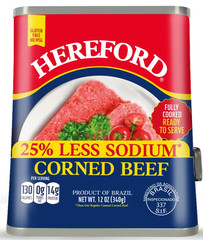 HereFord 25% Less Sodium Corned Beef 12 oz ( Pack of 6 )~ 6/2028