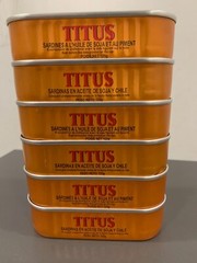 Titus Sardines in soybean Oil and chili pepper 125g, ****6 CANS***
