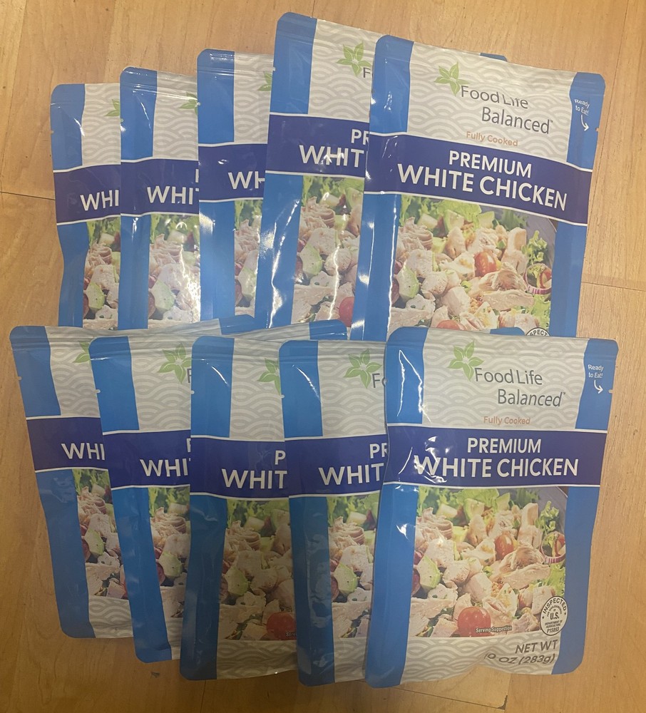 Lot of 10 Food Life Balanced Premium White Chicken Ready Eat 10oz. Best By 11/27