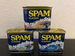 SPAM SET of 3 CANS Disney Lilo & STITCH Limited Edition Hula, Shaka & Surf NEW