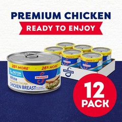 Swanson White Premium Chunk Canned Chicken Breast 12.5 Ounce Can (Pack of 12)