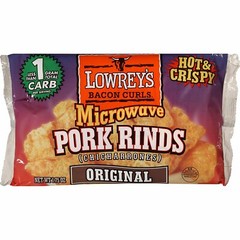 Lowrey’s Bacon Curls Microwave Pork Rinds (Chicharrones), 1.75 Oz Pack of 18